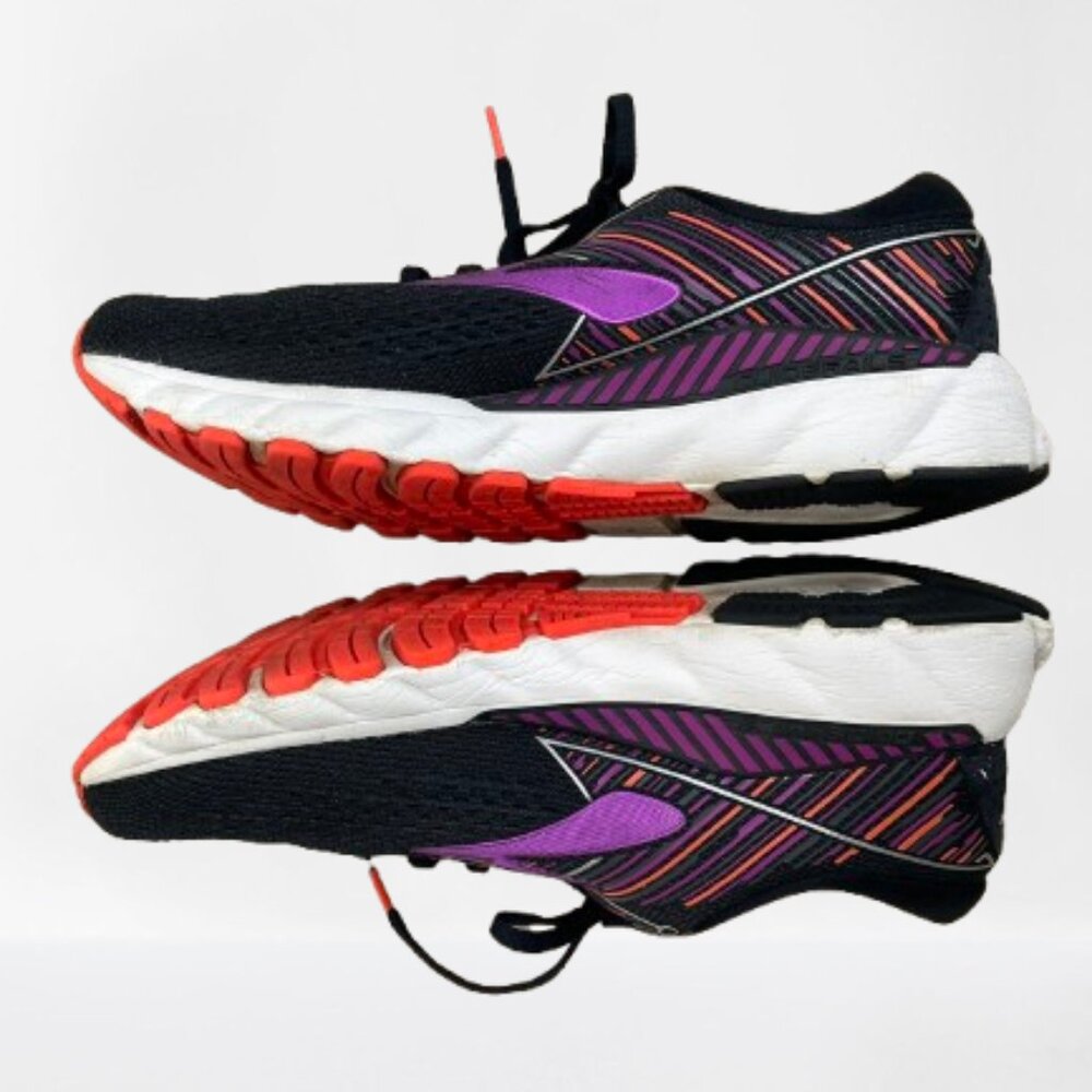 Brooks Adrenaline GTS 19 Women's Running Shoes Black/Purple/Orange Size 12 - Picture 7 of 9